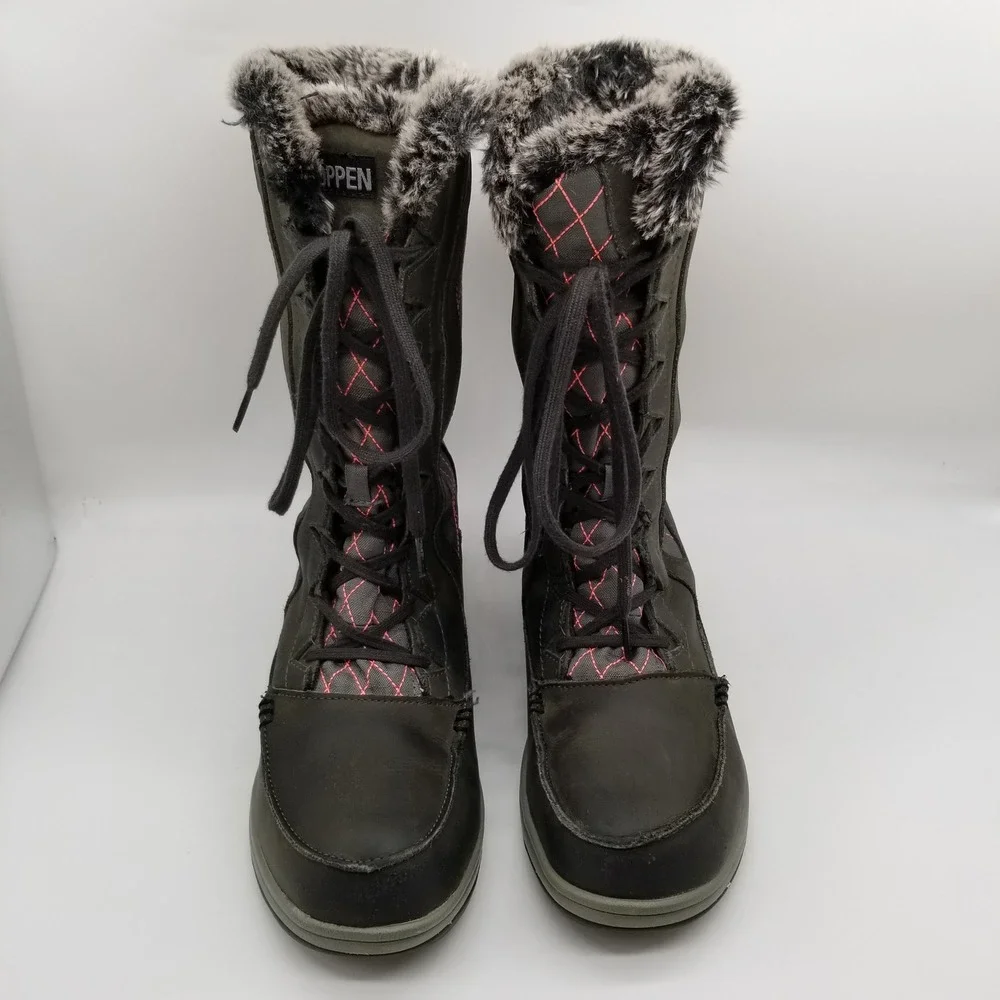 Köppen Winter Boots Women Size‎ 8 Black Pink Hydro Protect PrimaLoft Insulated